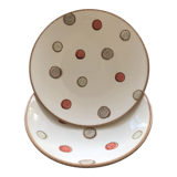 Set of 2 polka dot decor plates