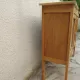 Art Deco sideboard in raw wood with a wax finish, closed by 2 glass doors.