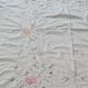 Antique hand-embroidered tablecloth with floral patterns and Richelieu cutwork – 160 x
