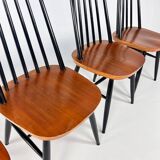 Set of 4 Fanett style Dining Chairs  1960s