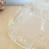 Art Deco ceiling lamp in partially frosted molded glass
