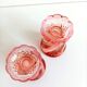 Paire de verres Baccarat anciens rouge rose dégradé