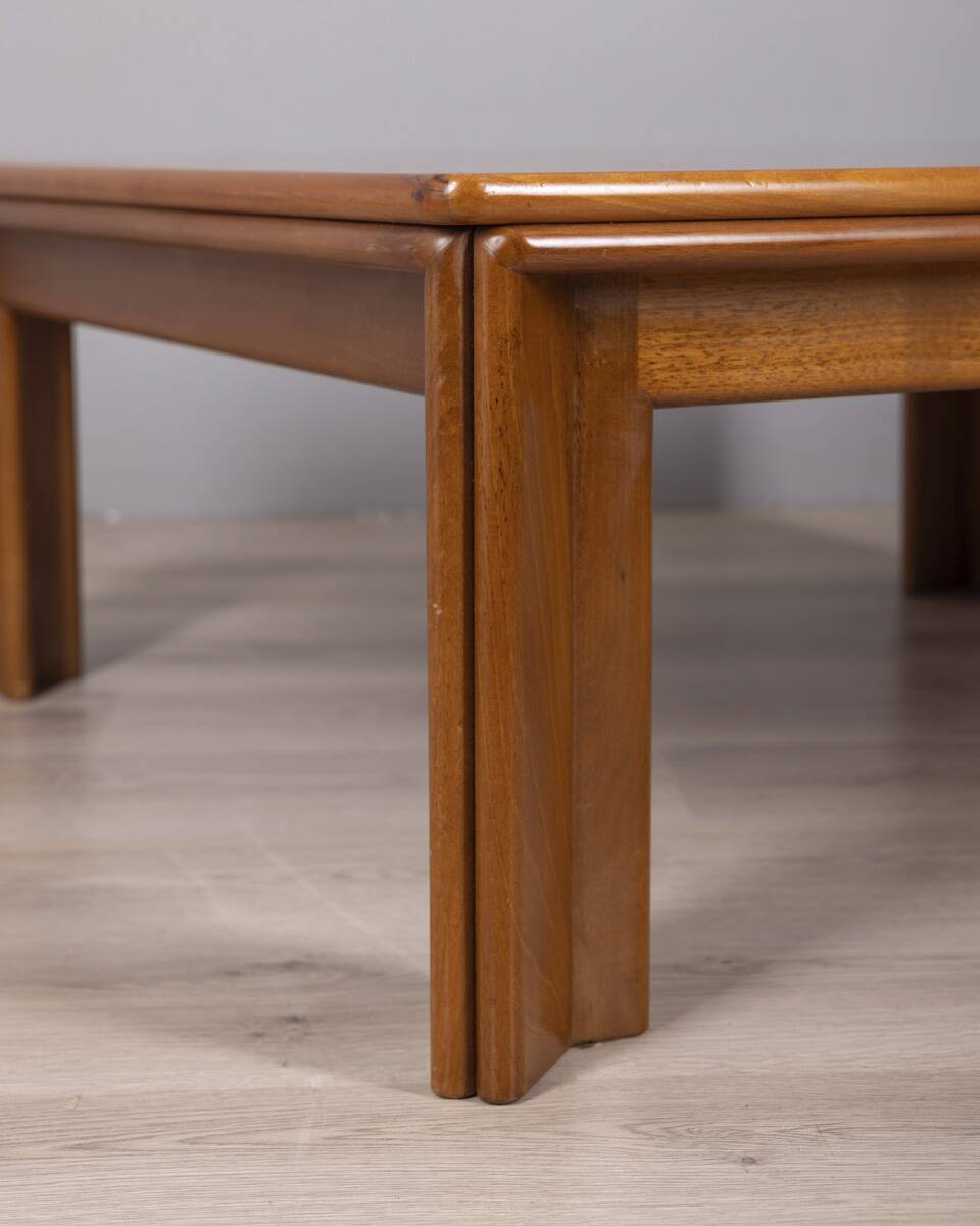 Vintage 1970s "Mou" wooden coffee table designed by Afra & Tobia Scarpa