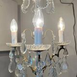 Small chandelier in bronze and crystal