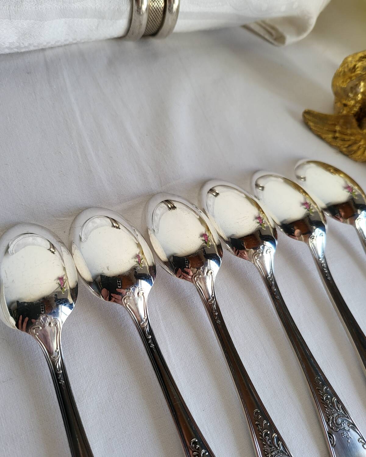 12 small silver-plated metal spoons by Guildart