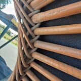 Vintage rattan sun mirror 47cm