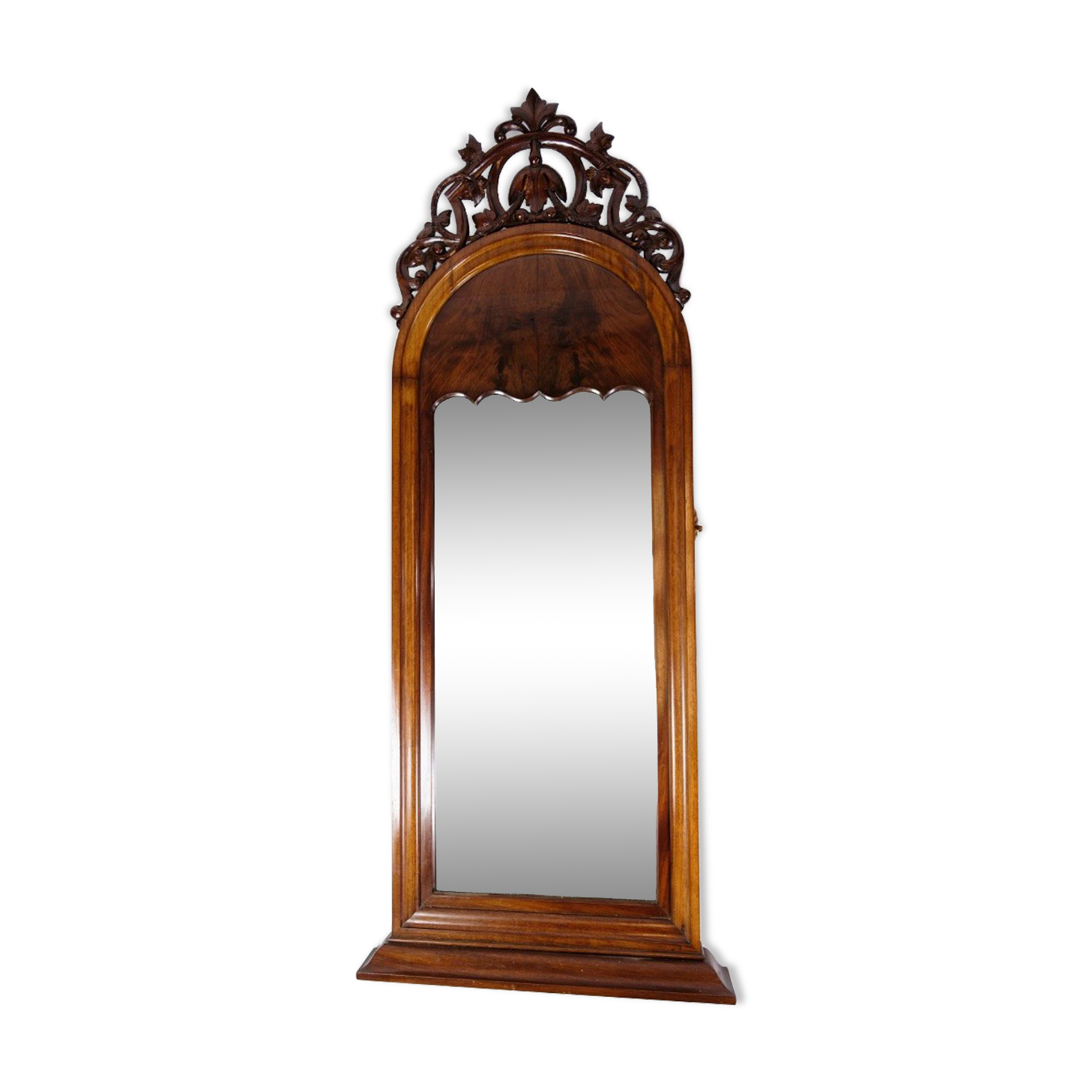 Antique Christian VIII Mirror with Decoration in Mahogany from around the 1860s