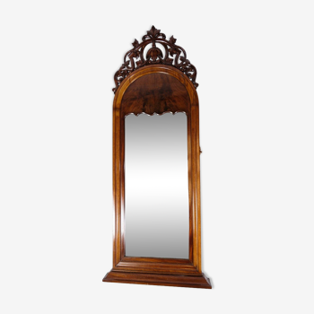 Antique Christian VIII Mirror with Decoration in Mahogany from around the 1860s