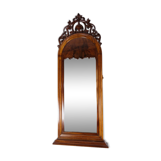 Antique Christian VIII Mirror with Decoration in Mahogany from around the 1860s