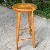 Tabouret de bar haut scandinave en bois massif rond