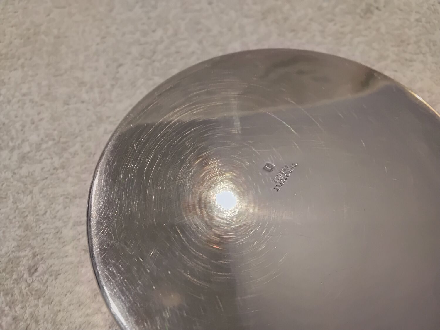 Silver metal sugar bowl silversmith Christofle model Mercury Sabattini