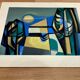 Lithograph signed "Albert Ferenz" Design 1950.