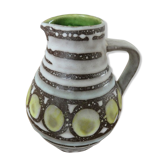 Green and grey ceramic pitcher 60s