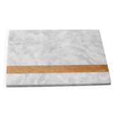 Salvatore – Plateau de service rectangulaire en marbre naturel blanc