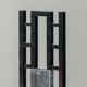 Postmodern Throne Chair in Black Lacquered Wood, Iron Sh