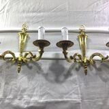 Pair of bronze wall lamps 2 lights