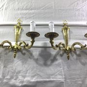 Pair of bronze wall lamps 2 lights