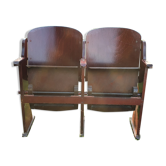 Double curved wooden theatre seats. 1940.