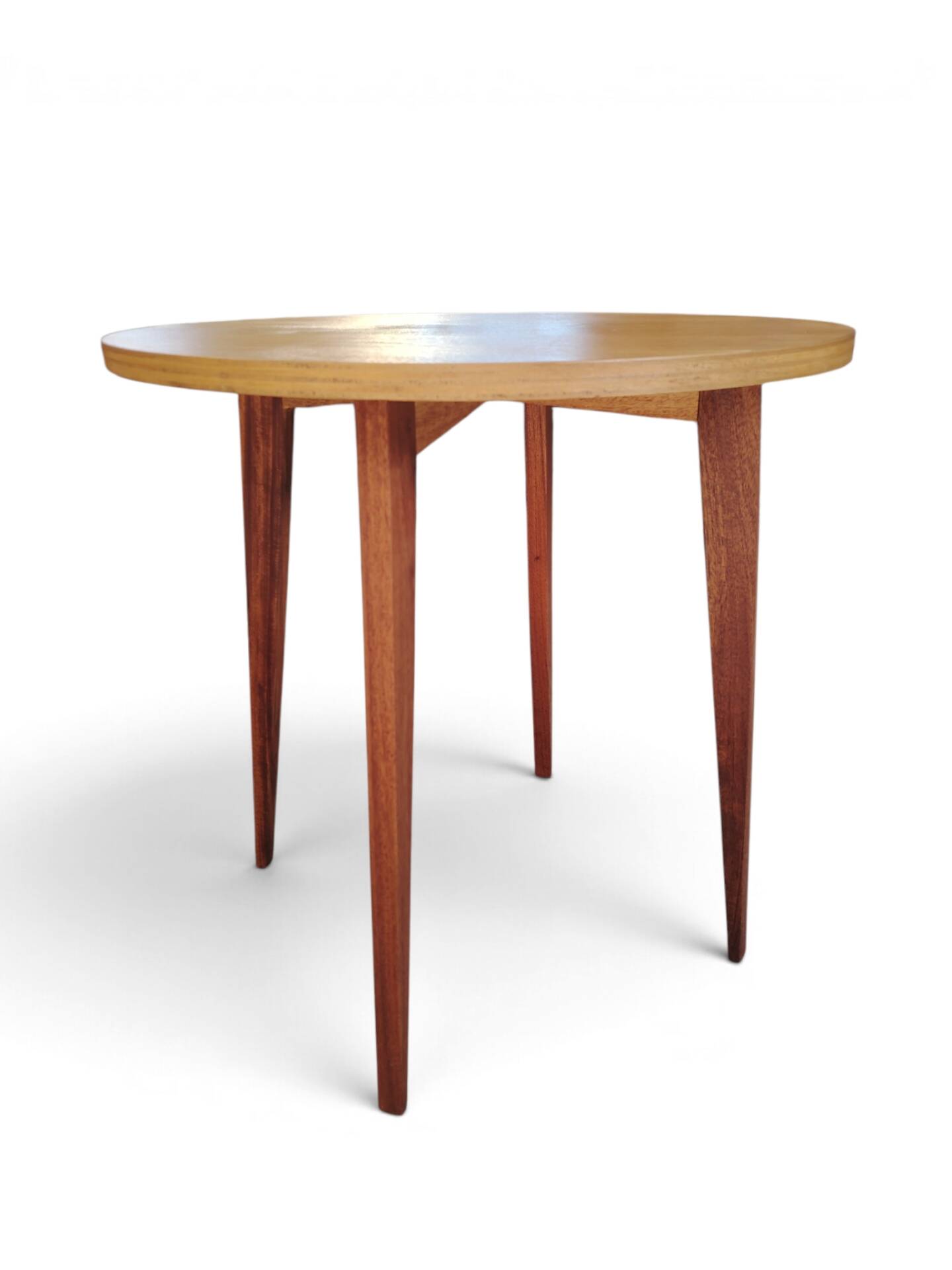 Guéridon vintage moderniste à pieds effilés table d'appoint années 50