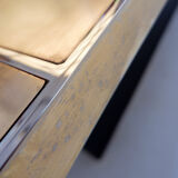 Vintage Belgo Chrome sliding coffee table with hidden bar - 1970s