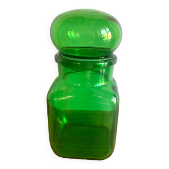 Bocal en verre vert vintage 1970