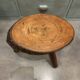 Brutalist tripod stool in solid wood