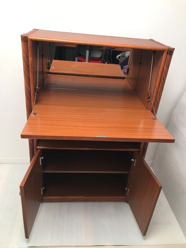 Secrétaire en rotin osier style empire