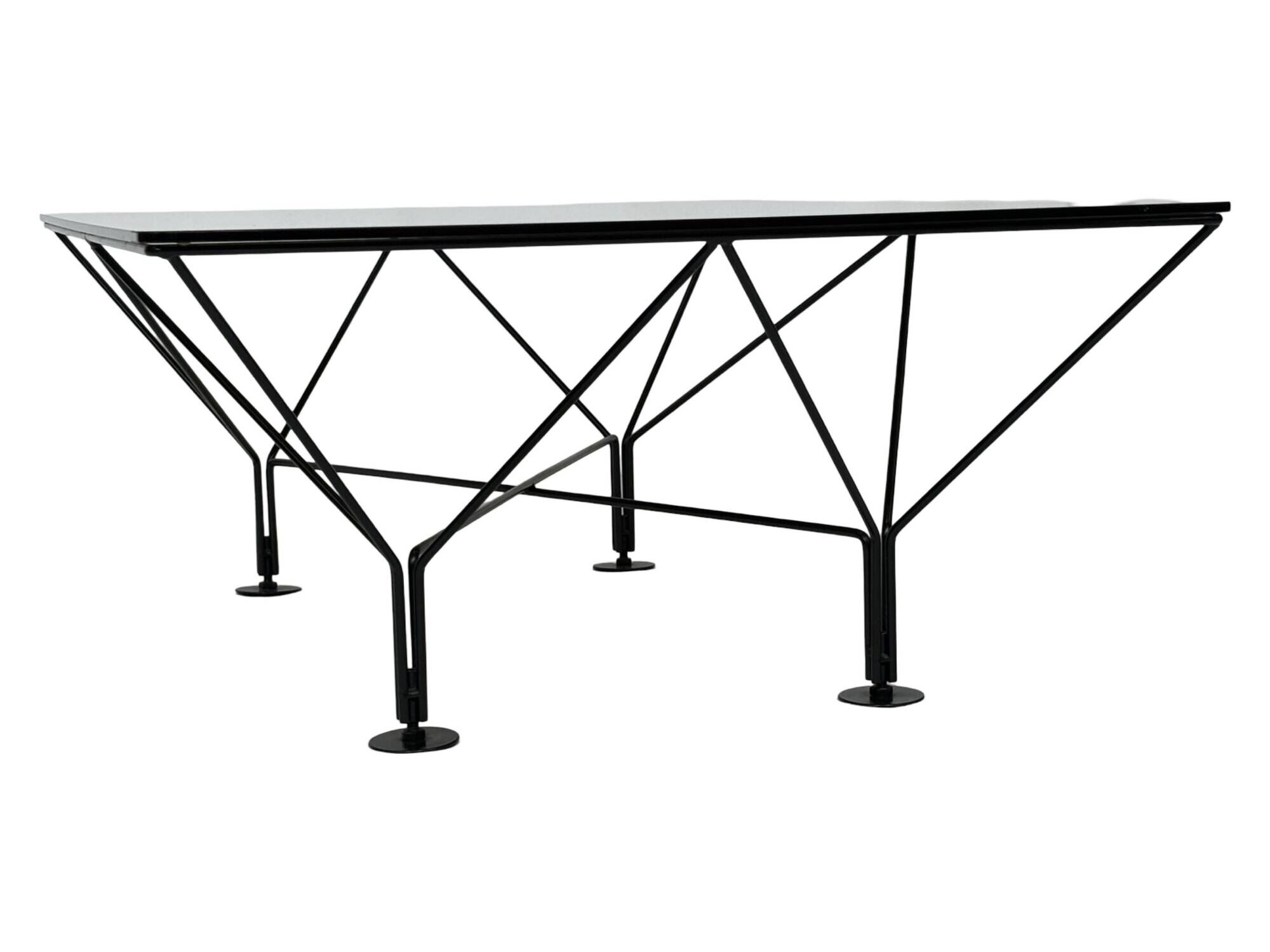 Vintage Coffee Table With Smoked Glass 80's Design