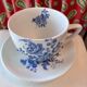 Tea cup and sub-cup English dishes blue flowers