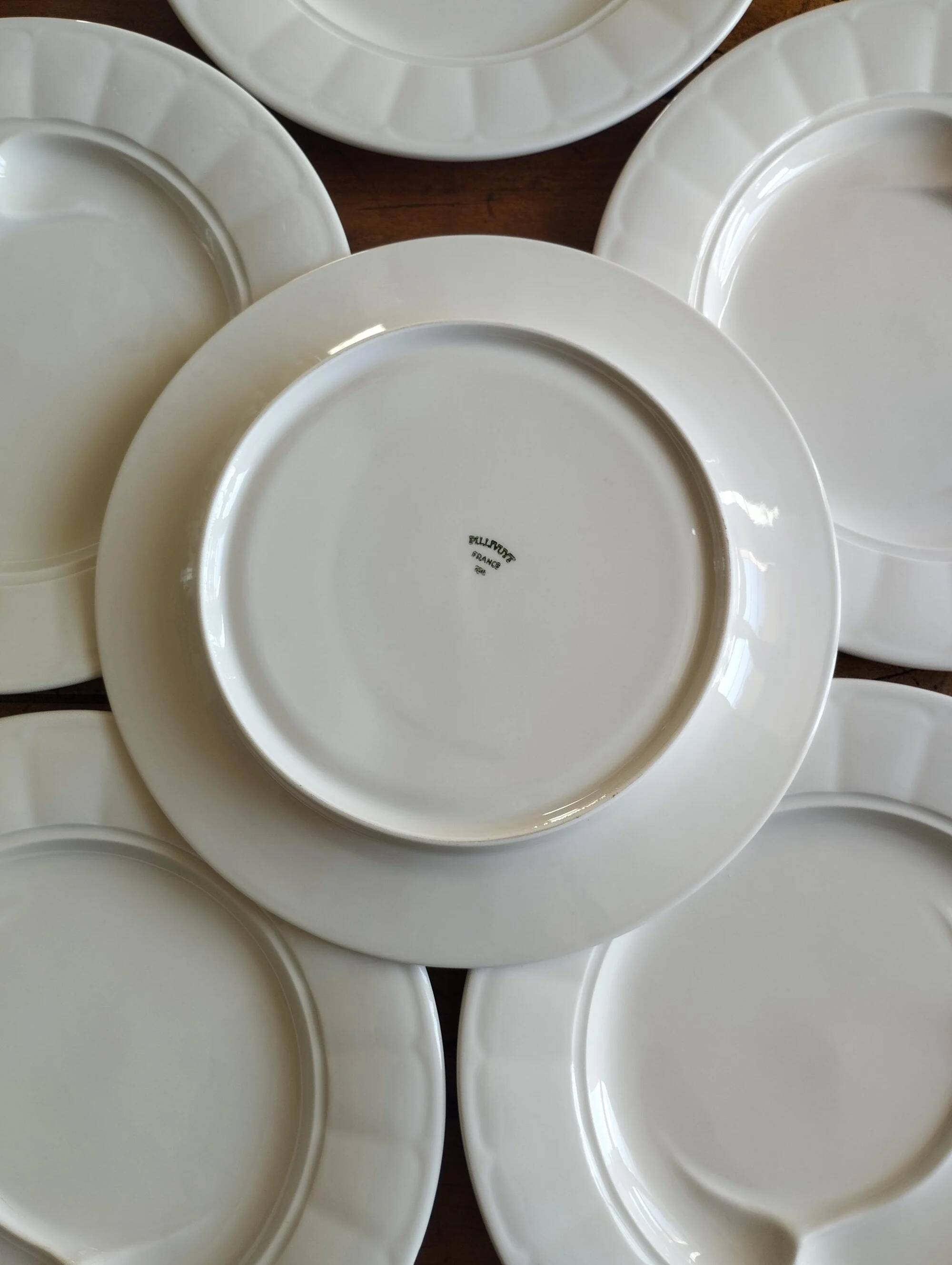 6 artichoke plates in Pillivuyt porcelain