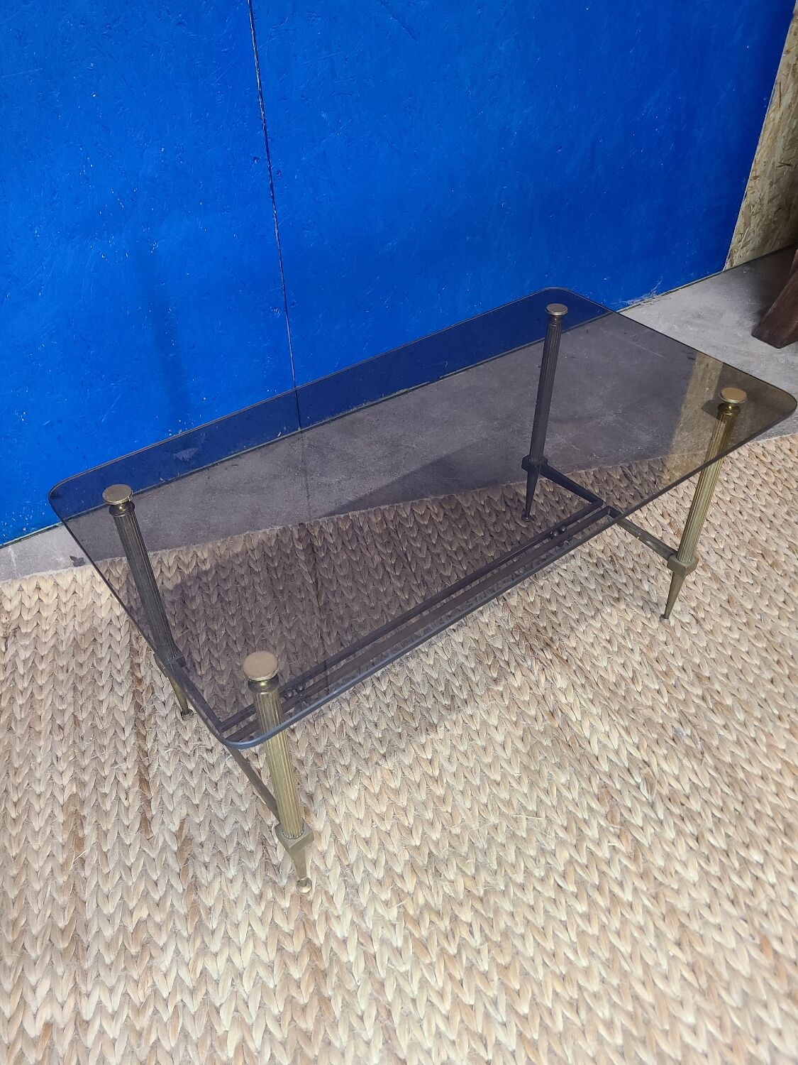 Smoked glass coffee table circa 1970