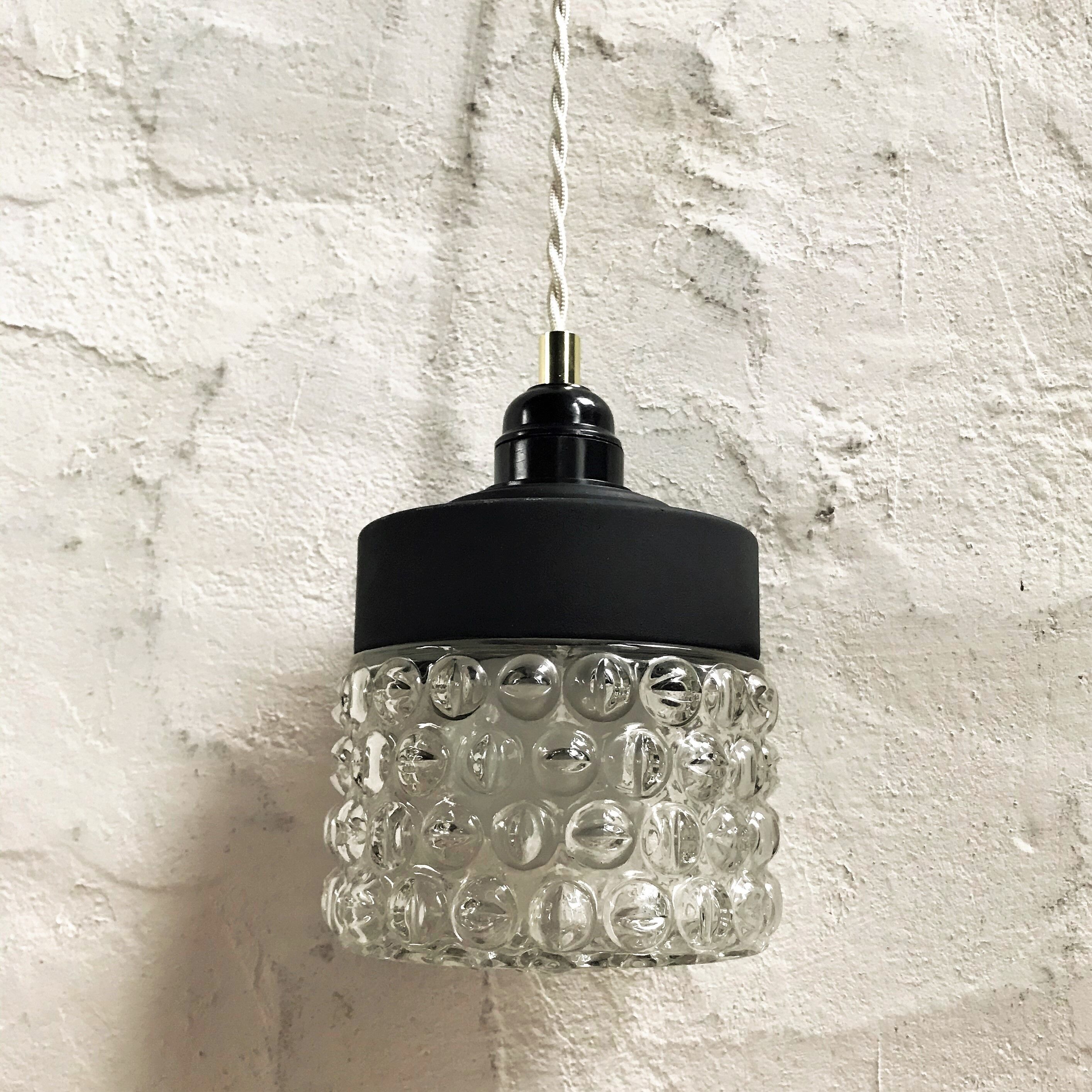 Vintage glass hand lamp