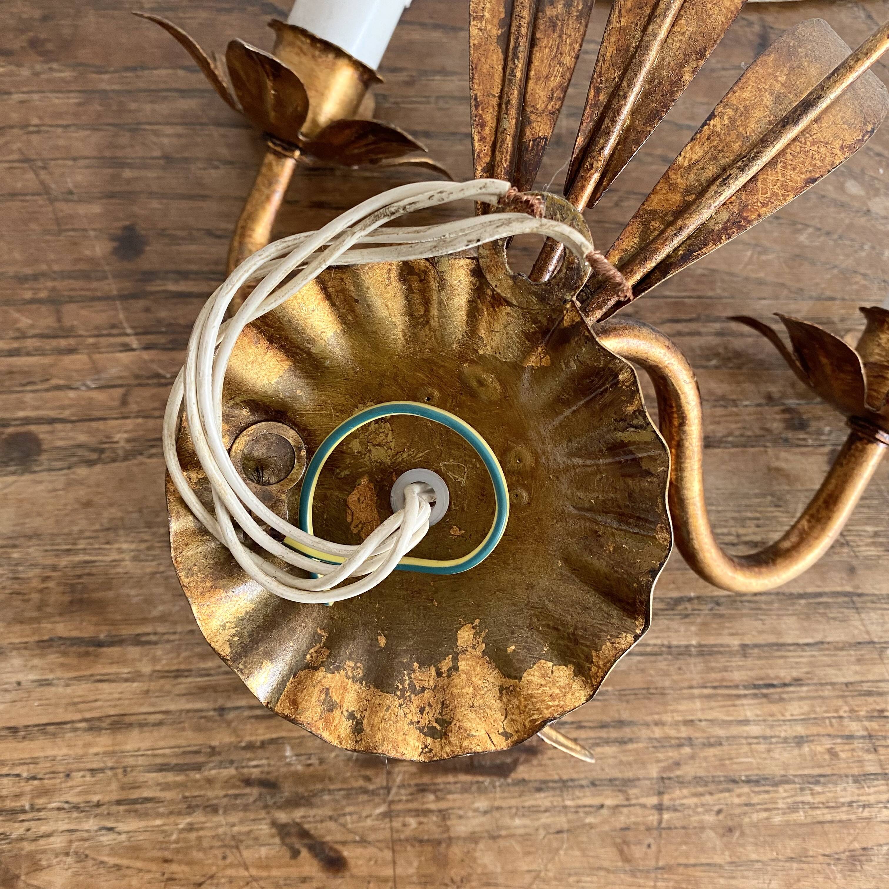 Hollywood Regency Italian wheat ear sconces