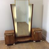 Art deco dressing table with illuminating mirror
