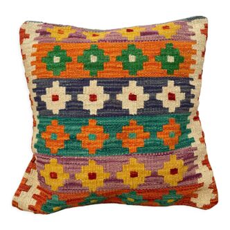 Multicoloured Afghan kilim cushion
