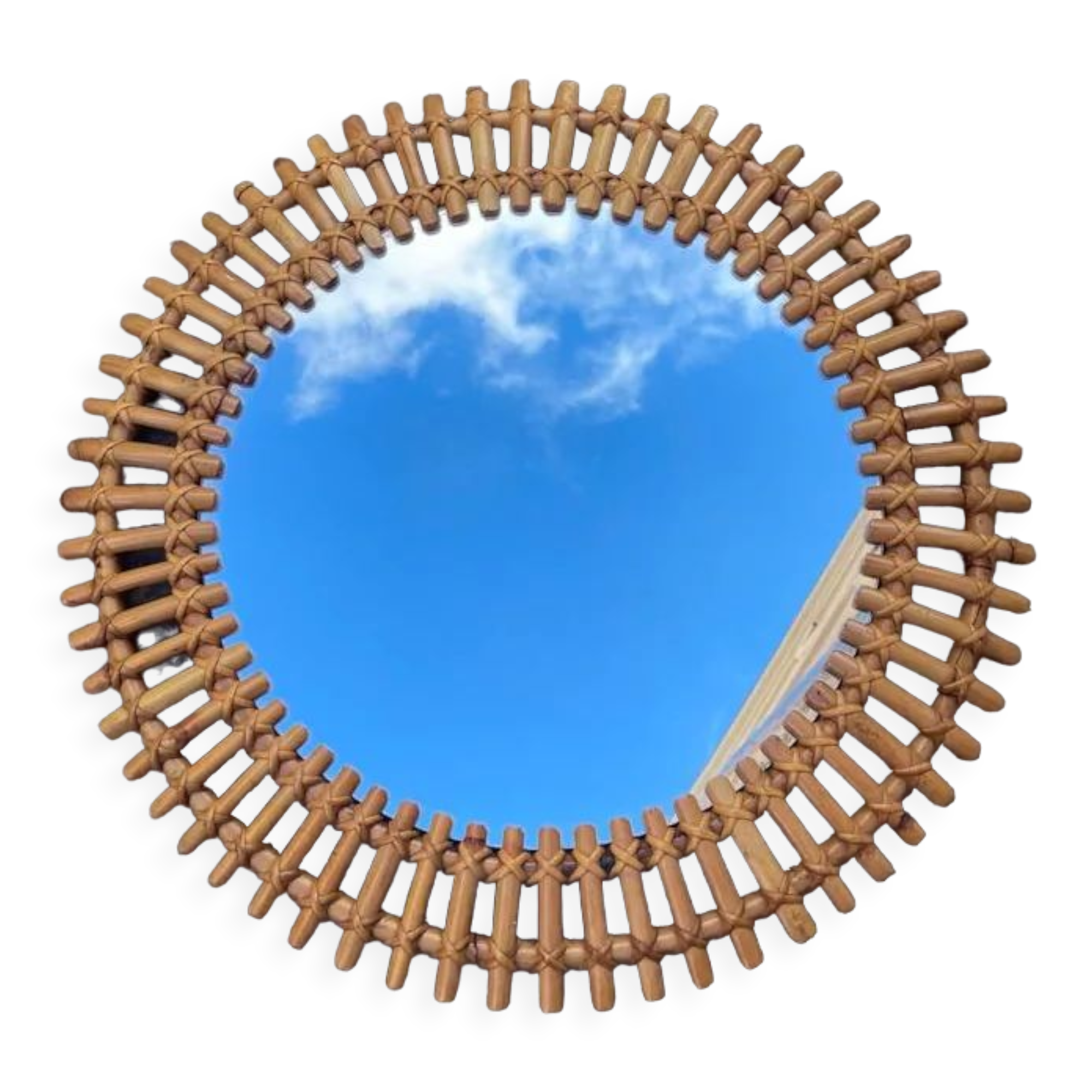 Italian rattan mirror