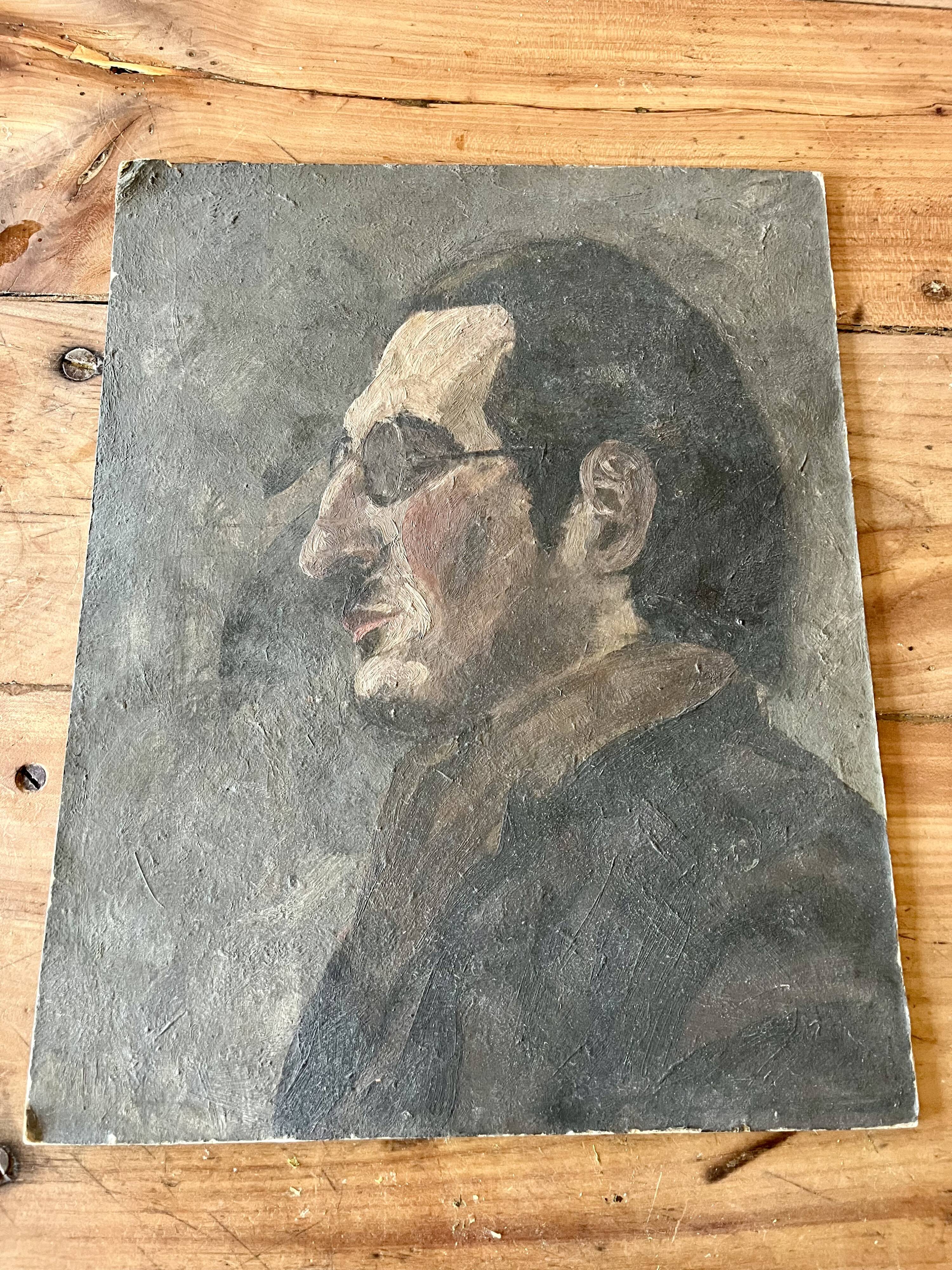 Old portrait of a man – painting on panel