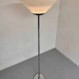 Floor lamp in white metal and plastic, Swisslamps SLZ design, vintage 80s