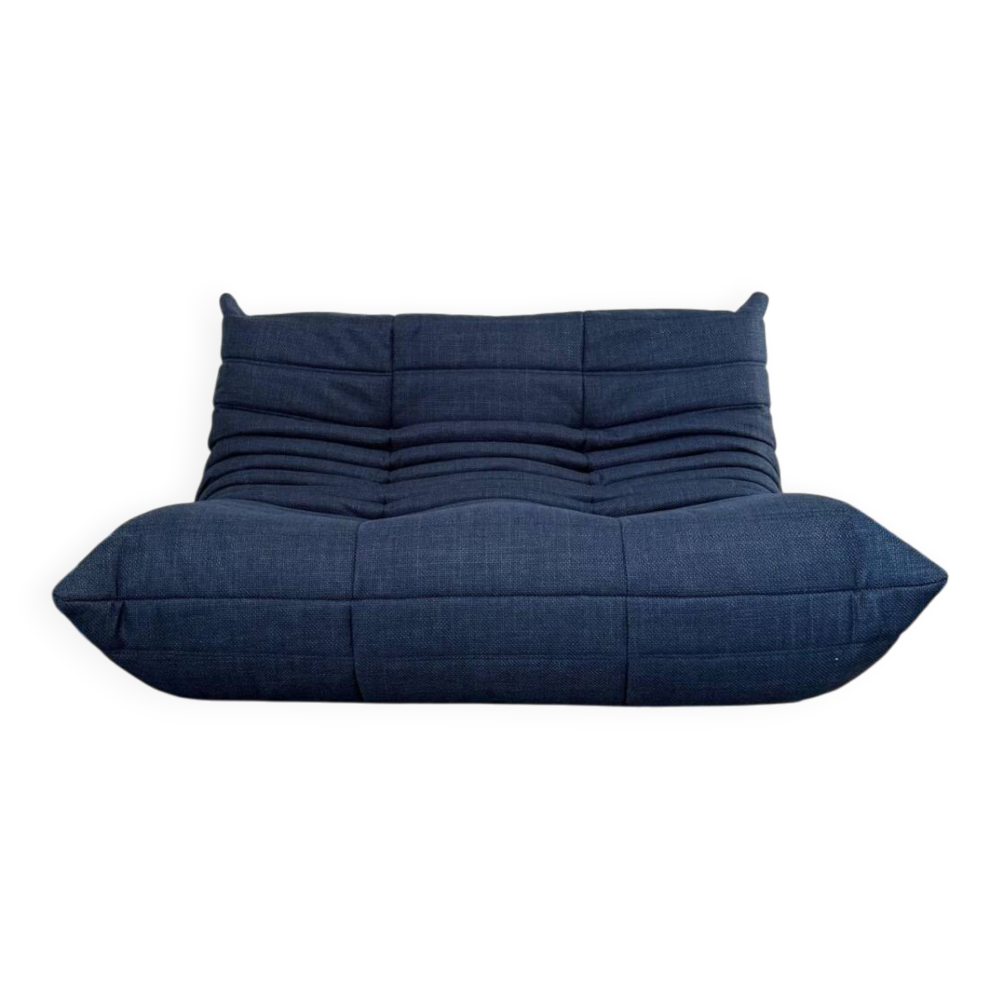 Two-seater sofa reupholstered.