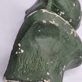 Bust in patinated plaster of the composer Gabriel Fauré, signed, 19 cm