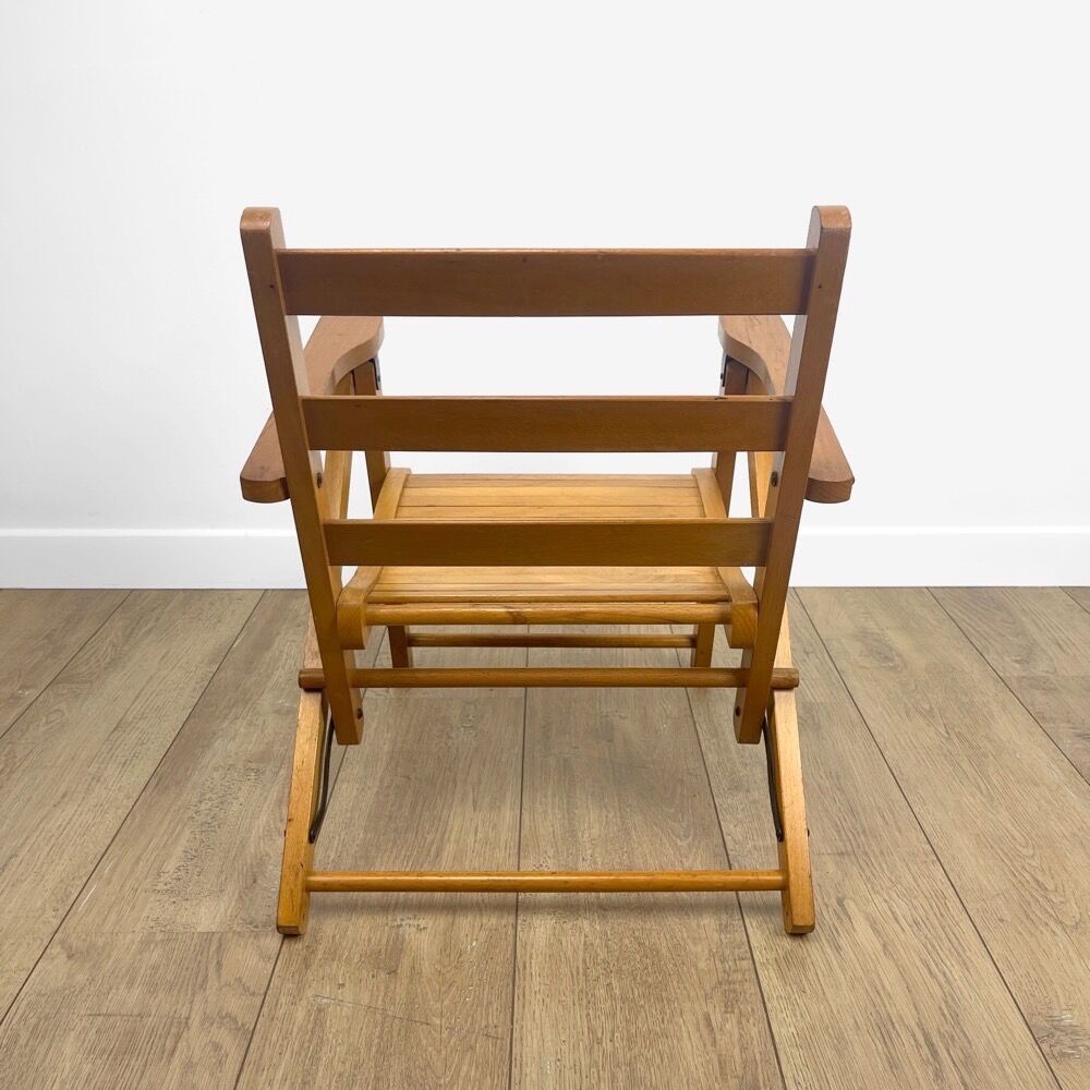 Foldable wooden armchair for child 60s