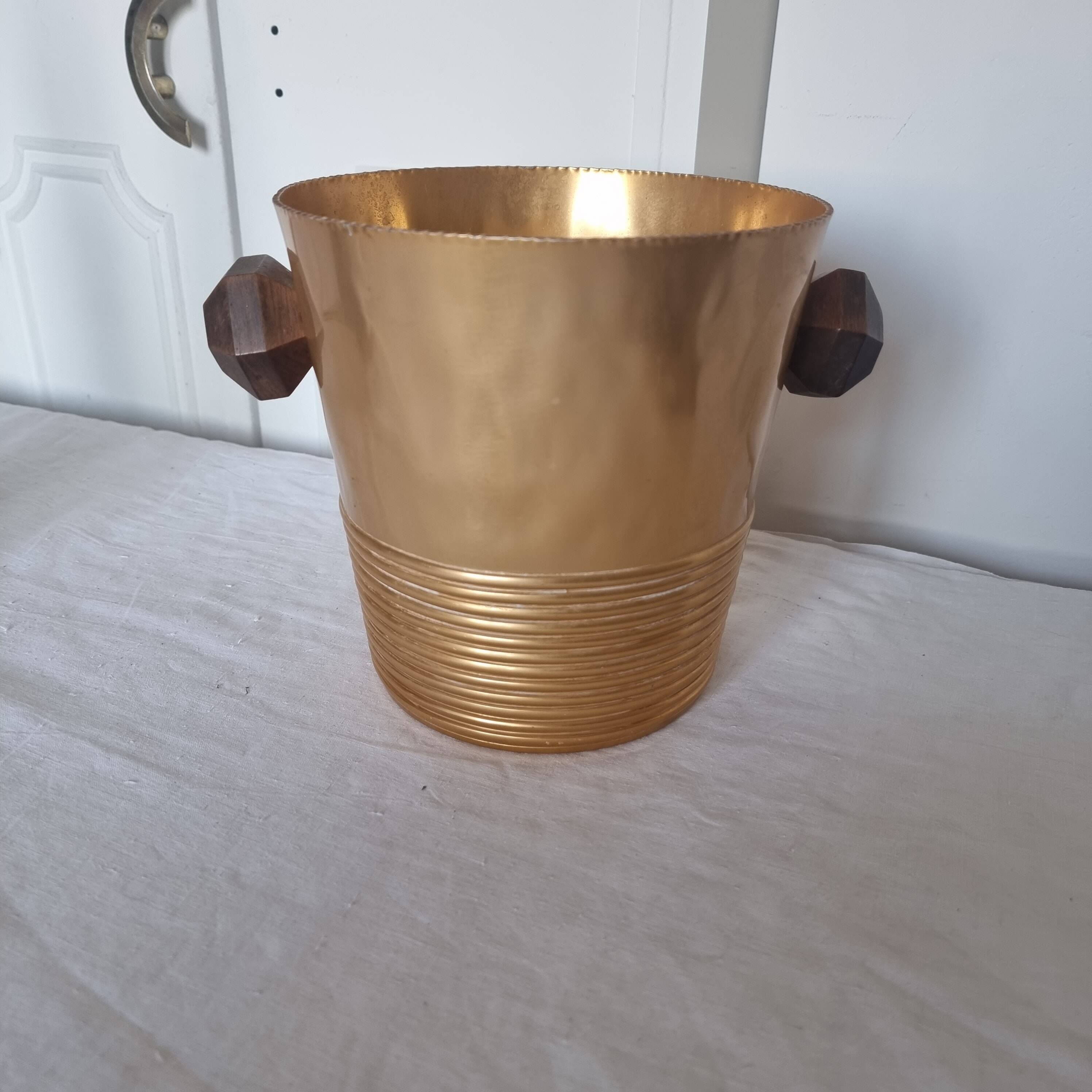Champagne bucket or art deco champagne bucket 1930 gilded wood