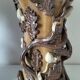 Two naturalistic stoneware vases – raised oak branches & acorns
