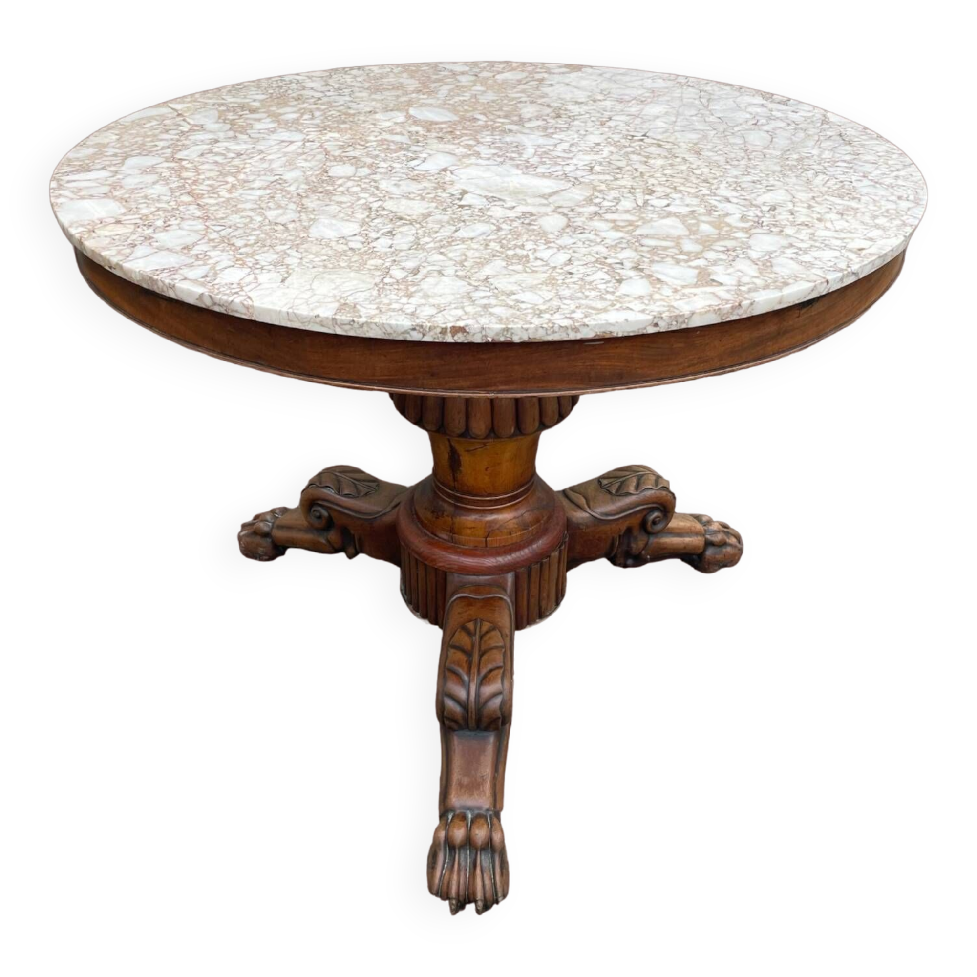 Drum table, 19th century mahogany pedestal table
