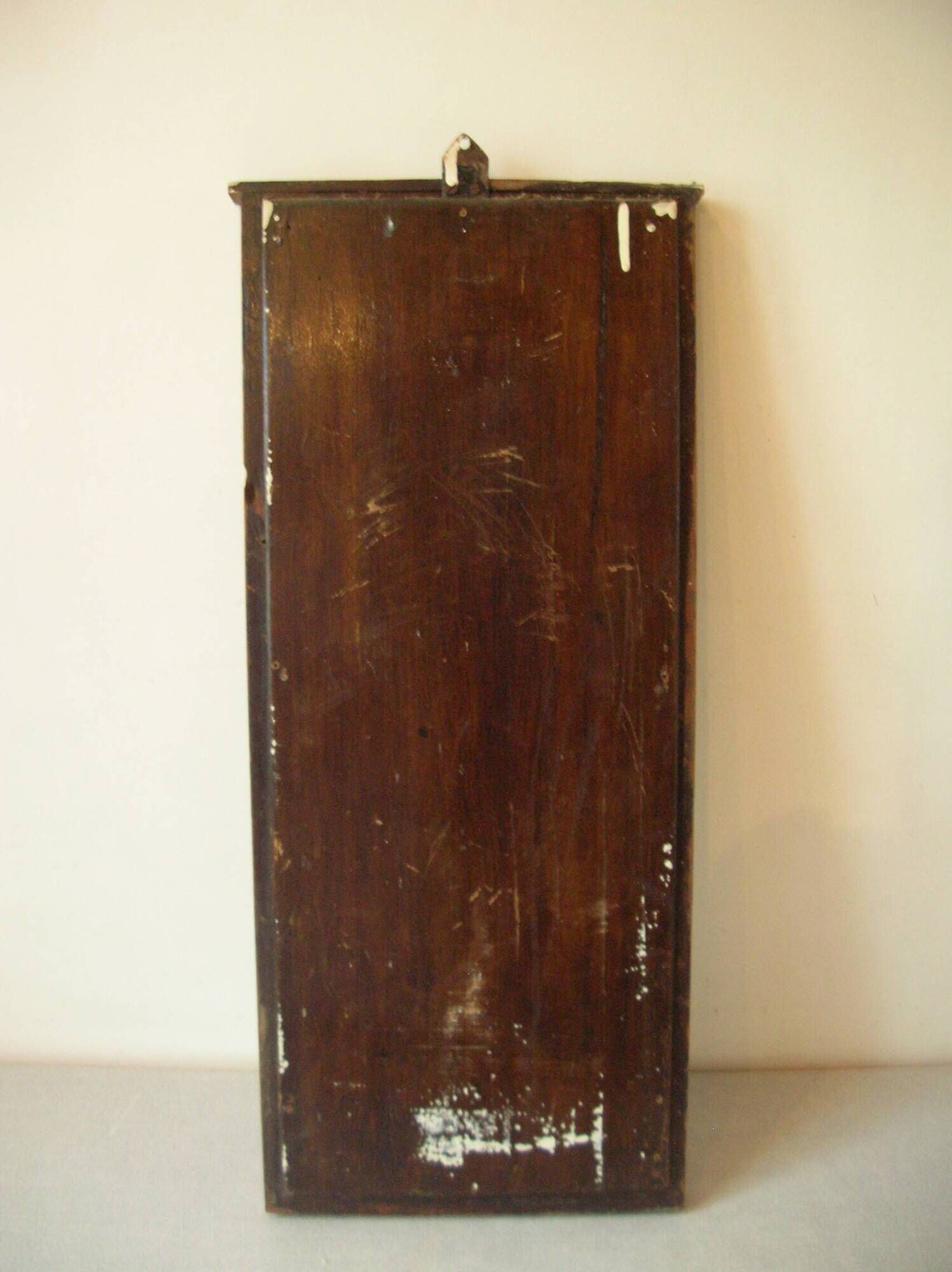 Antique mirror in beveled glass with carved wooden frame, 58 cm, retro decor