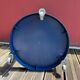 Space-age navy blue rolling dessert trolley