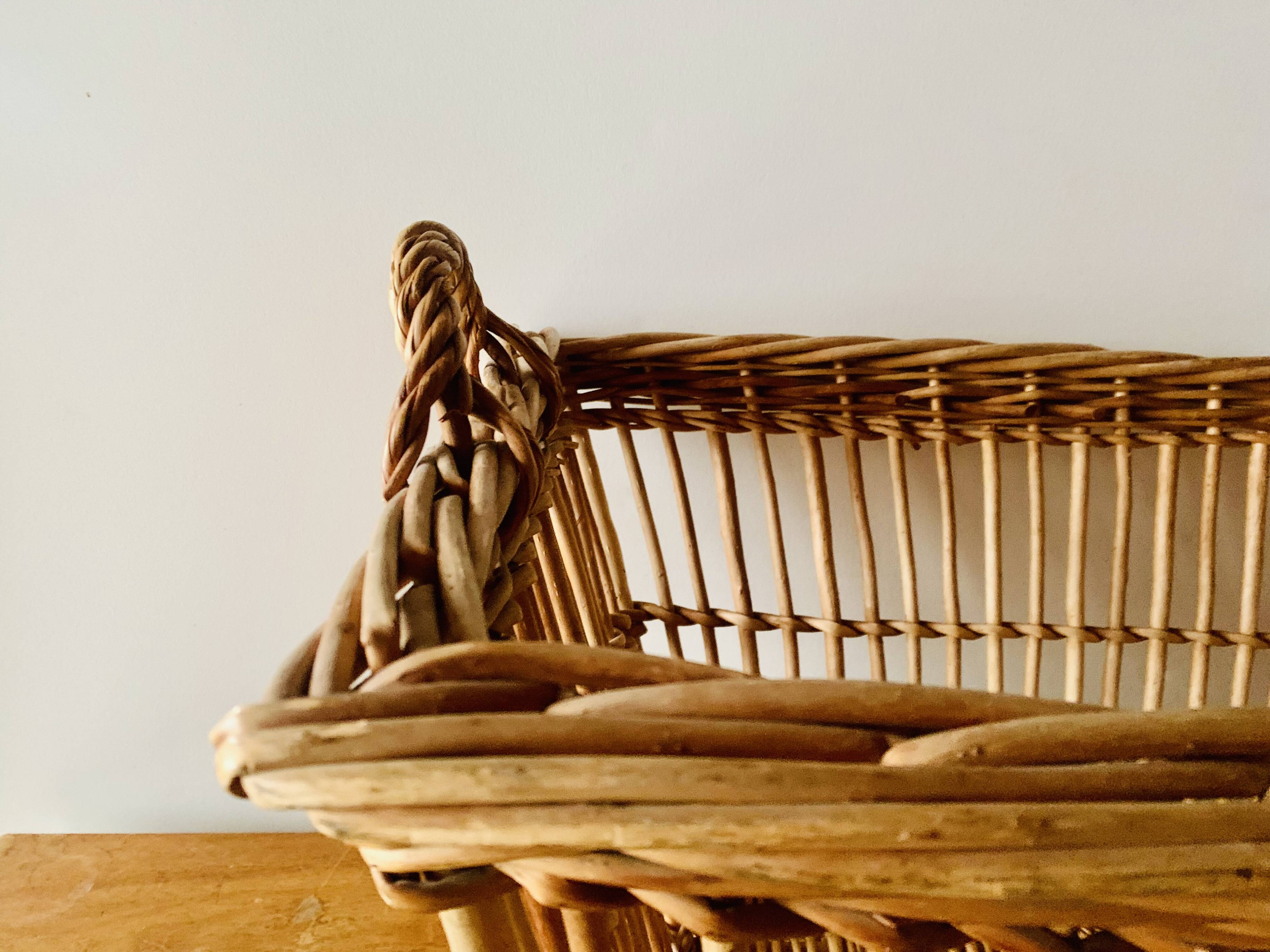 Large vintage wicker basket