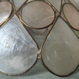 Vintage mother-of-pearl and brass pendant lamp