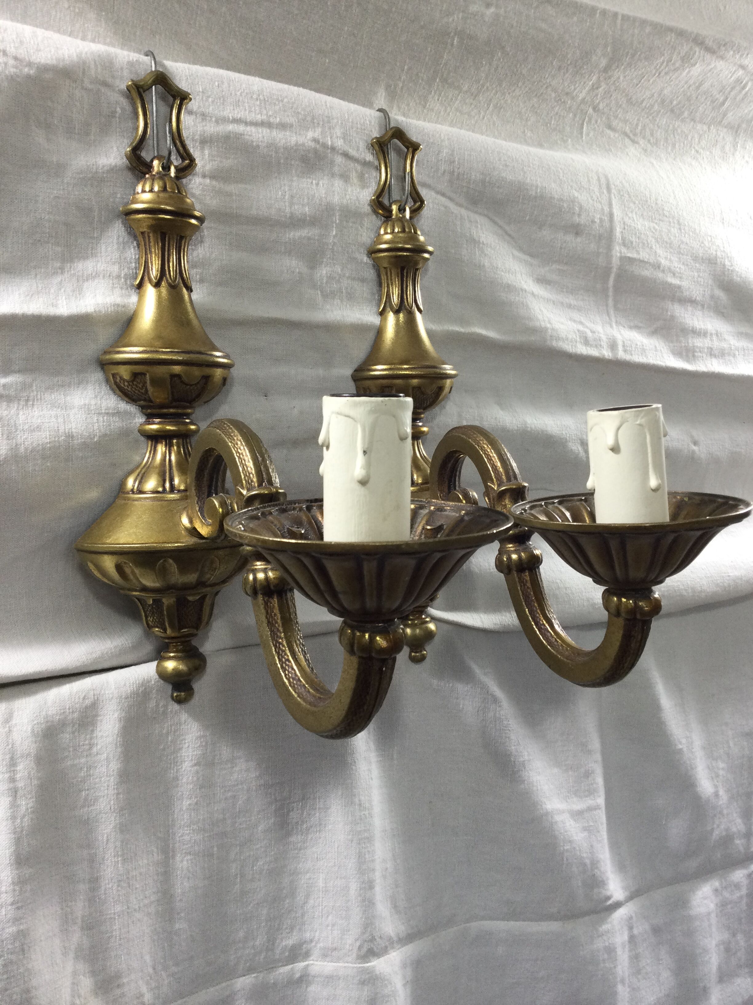 Pair of bronze applique 1 light