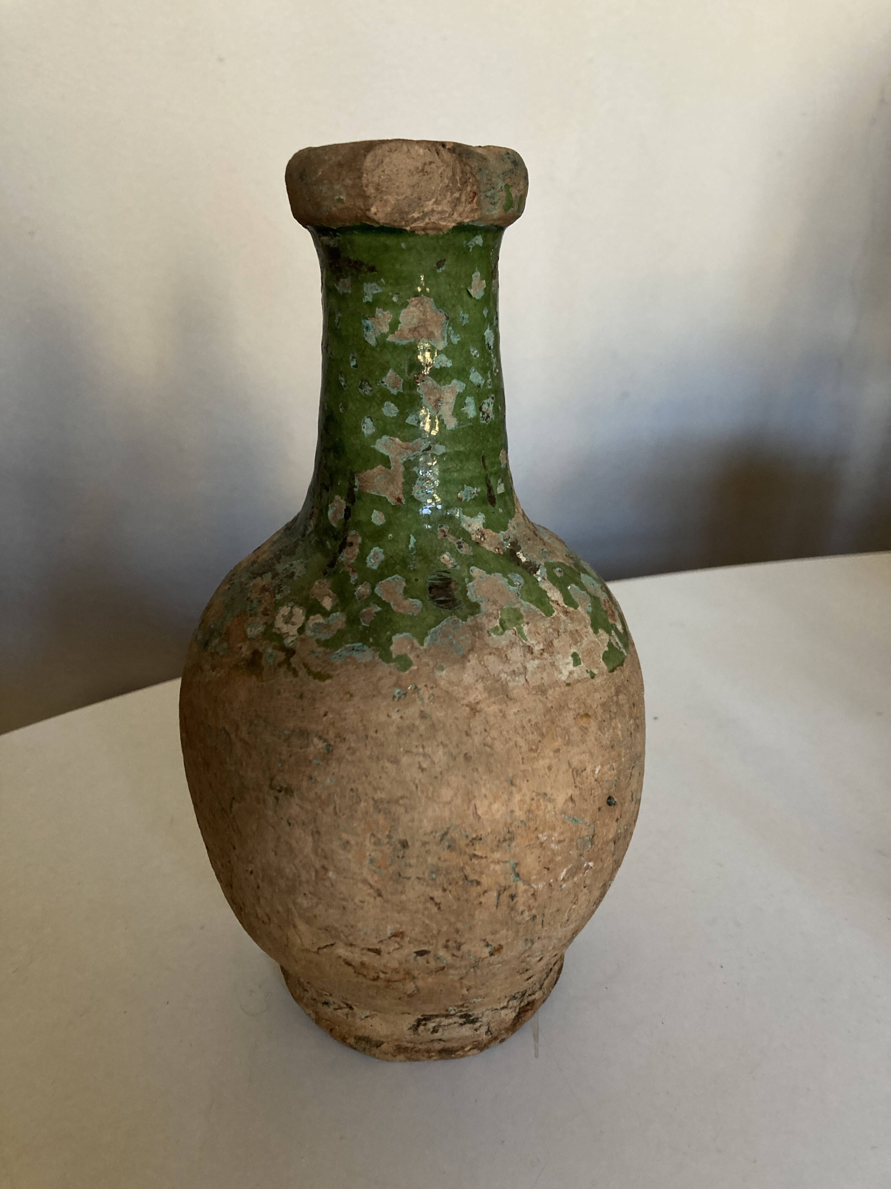 19th popular art excavation pottery in glazed earth